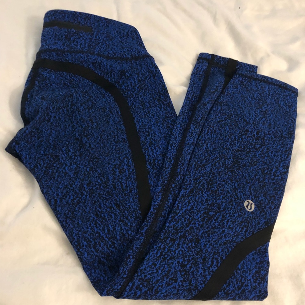 Lululemon speed it up tights blue and black size 2